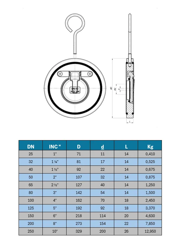 Wafer Çalpara Çekvalf (Paslanmaz)